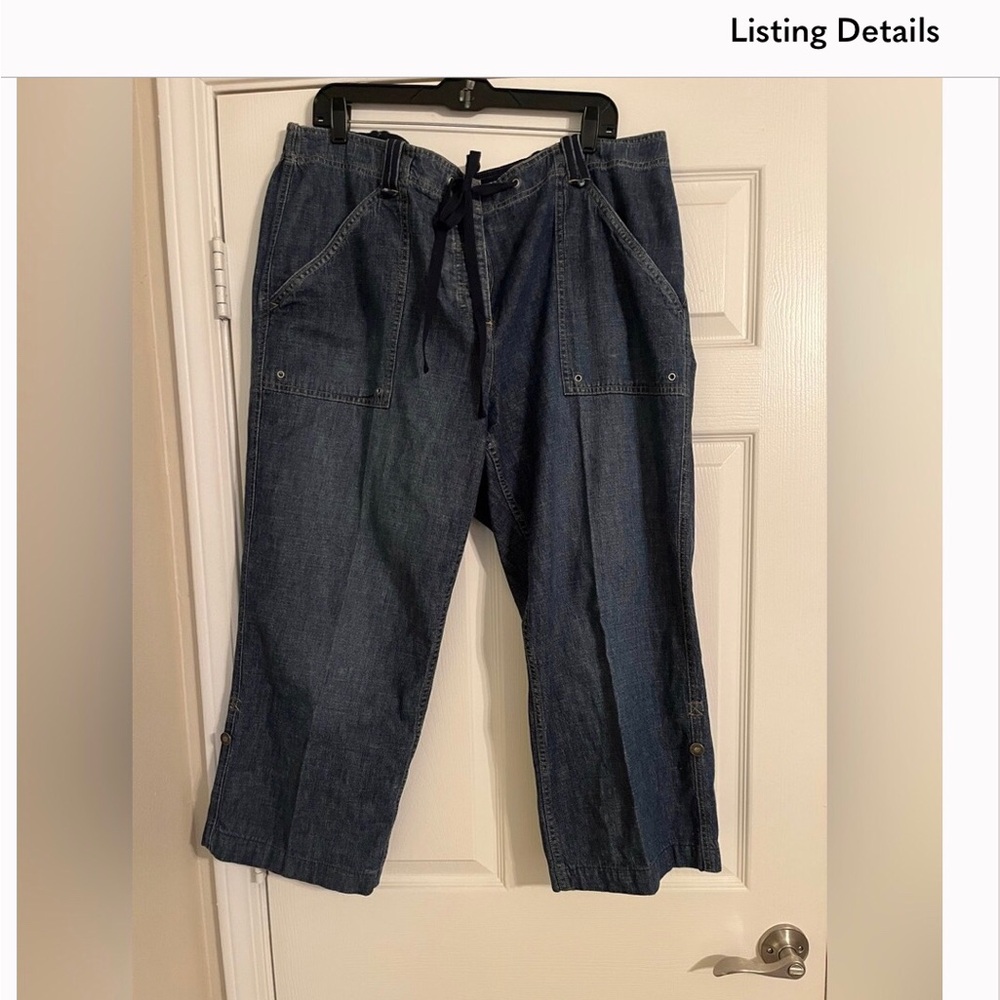 Liz Claiborne Dark Blue Denim Capris